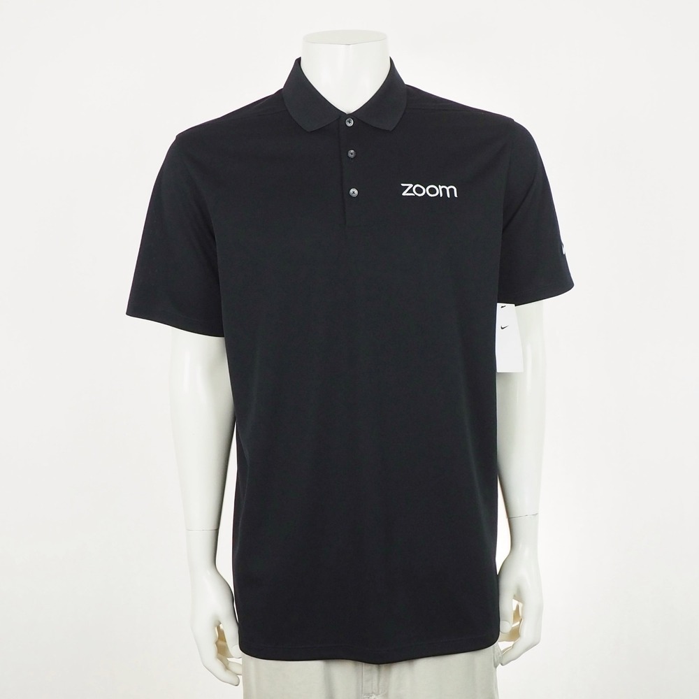 New Nike Micro Pique 2.0 Golf Polo Shirt Mens Large Black Dri-Fit Zoom Software